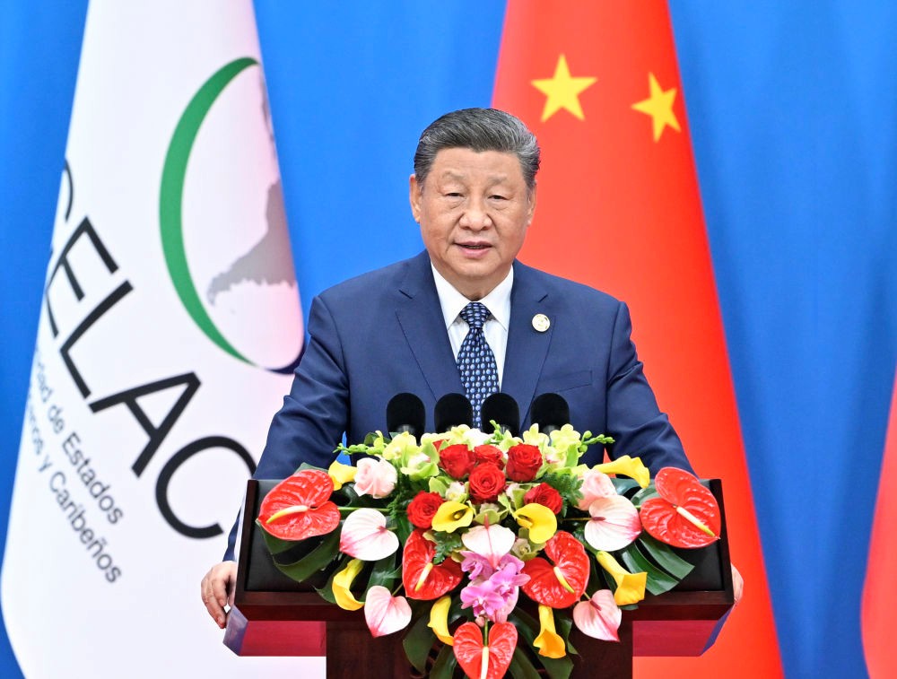 5月13日上午，国家主席习近平在北京国家会议中心出席中国－拉美和加勒比国家共同体论坛第四届部长级会议开幕式并发表主旨讲话。新华社记者 殷博古 摄