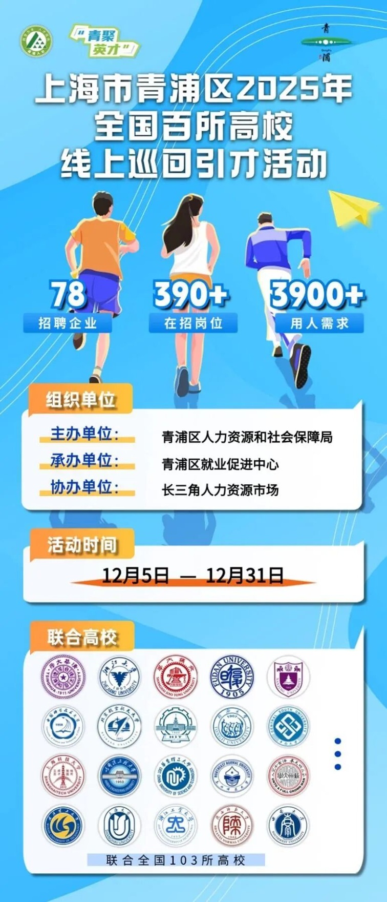 上海市青浦区78家重点企业,3900+优质好岗虚位以待!全国百所高校线上巡回引才,长三角一体化新机遇,职通未来! 上海市青浦区78家重点企业,3900+优质好岗虚位以待!全国百所高校线上巡回引才,长三角一体化新机遇,职通未来!
