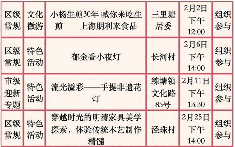 2026年青浦区公共文化内容配送二月预告