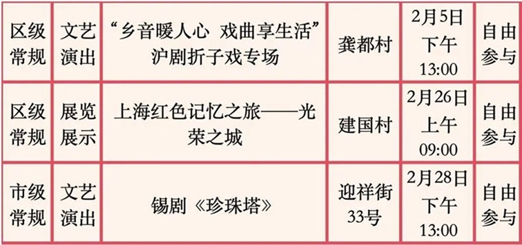 2026年青浦区公共文化内容配送二月预告