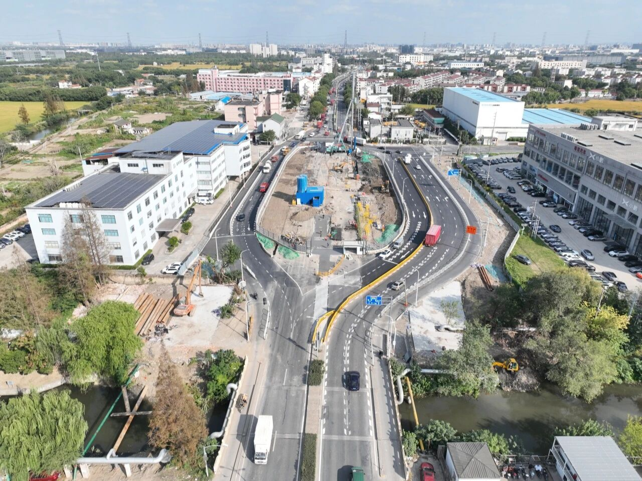 青浦区香花桥街道北青公路、示范区线共建段工程又有新进展啦