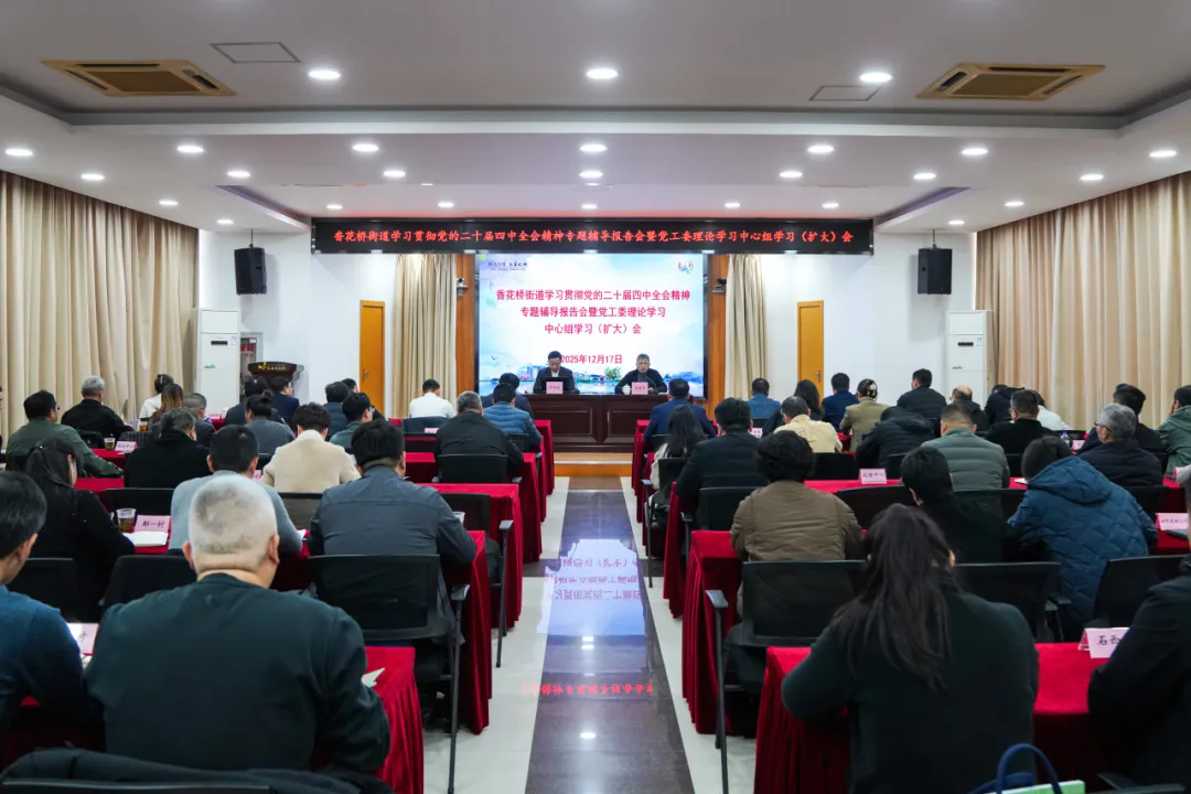 青浦区香花桥街道举办学习贯彻党的二十届四中全会精神专题辅导报告会暨党工委理论学习中心组学习（扩大）会