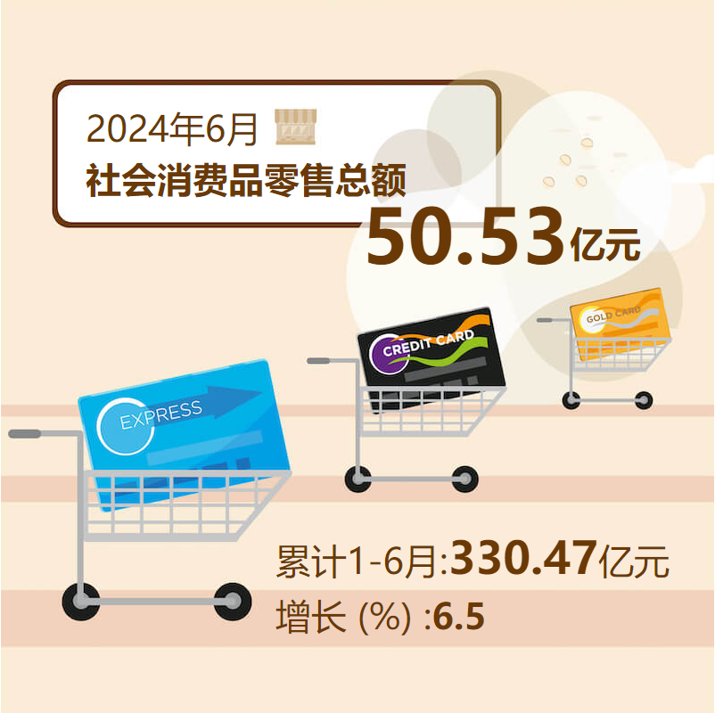 2024年6月社会消费品零售总额