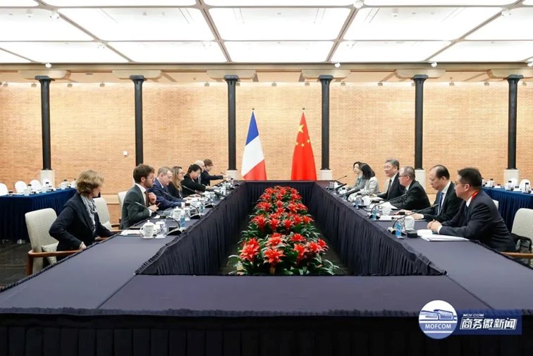 商务部部长王文涛会见法国外交部外贸部长级代表普里马