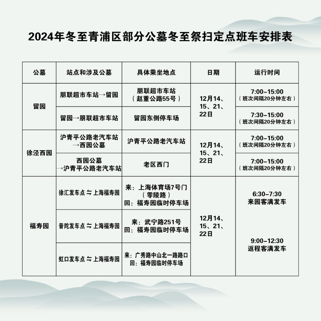 青浦民政：冬至至，这份祭扫提示请查收~