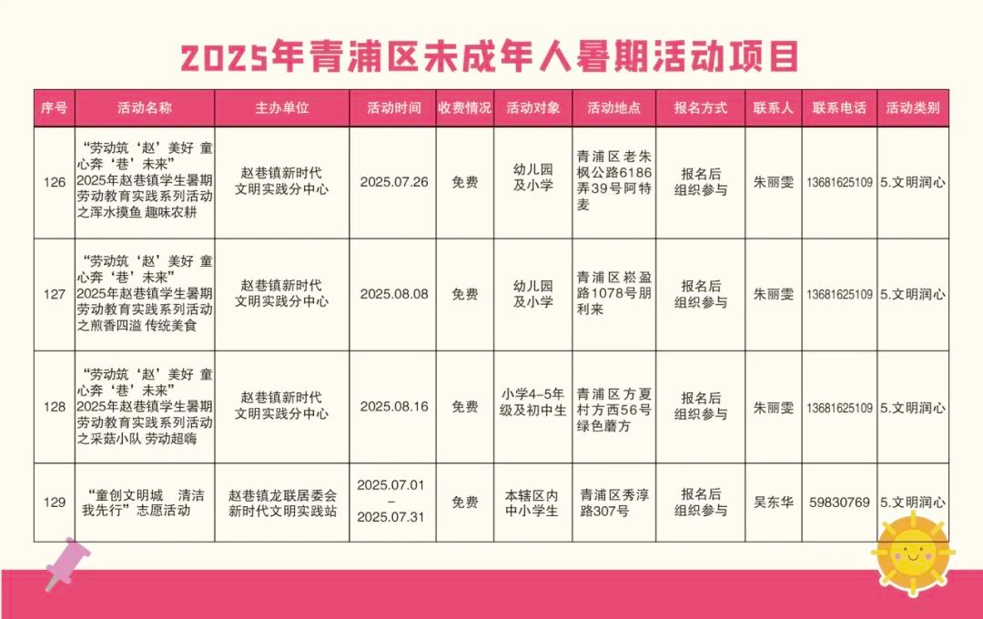 精彩一“夏”！2025青浦区未成年人暑假活动项目“菜单”来了！